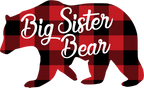 (s232-CC) Left Bear Family Custom Text Buffalo Plaid