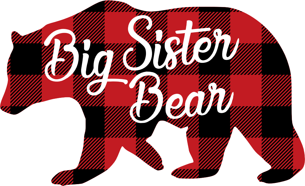 (s232-CC) Left Bear Family Custom Text Buffalo Plaid
