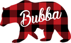 (s232-CC) Left Bear Family Custom Text Buffalo Plaid