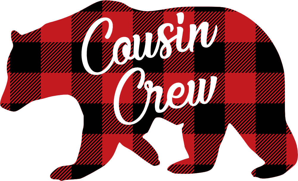 (s232-CC) Left Bear Family Custom Text Buffalo Plaid