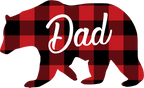 (s232-CC) Left Bear Family Custom Text Buffalo Plaid