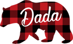 (s232-CC) Left Bear Family Custom Text Buffalo Plaid