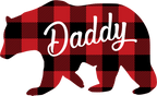 (s232-CC) Left Bear Family Custom Text Buffalo Plaid