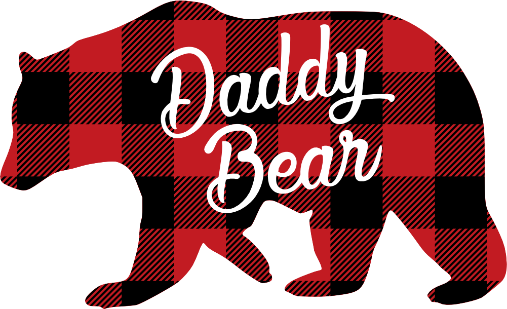 (s232-CC) Left Bear Family Custom Text Buffalo Plaid