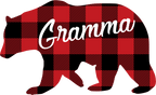(s232-CC) Left Bear Family Custom Text Buffalo Plaid