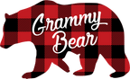 (s232-CC) Left Bear Family Custom Text Buffalo Plaid