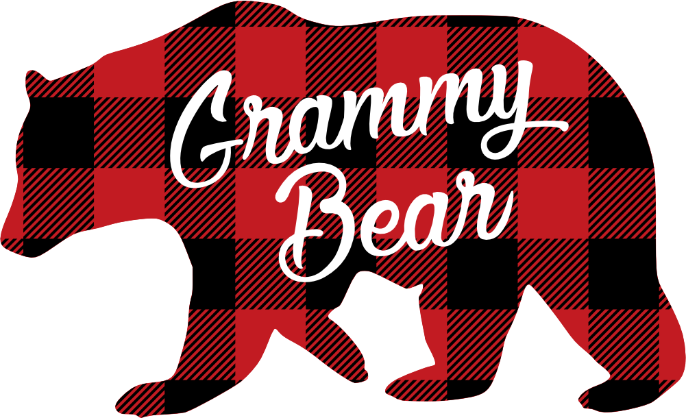 (s232-CC) Left Bear Family Custom Text Buffalo Plaid