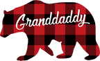 (s232-CC) Left Bear Family Custom Text Buffalo Plaid