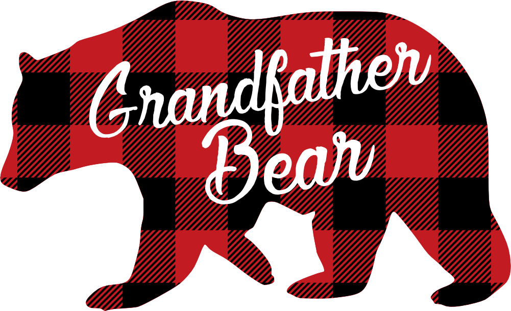 (s232-CC) Left Bear Family Custom Text Buffalo Plaid