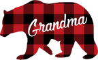 (s232-CC) Left Bear Family Custom Text Buffalo Plaid