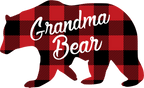 (s232-CC) Left Bear Family Custom Text Buffalo Plaid