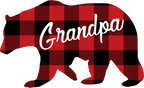 (s232-CC) Left Bear Family Custom Text Buffalo Plaid