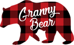 (s232-CC) Left Bear Family Custom Text Buffalo Plaid