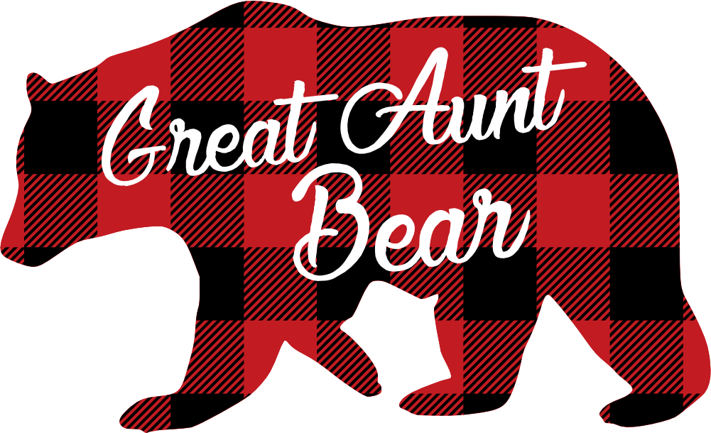 (s232-CC) Left Bear Family Custom Text Buffalo Plaid