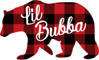 (s232-CC) Left Bear Family Custom Text Buffalo Plaid