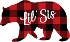 (s232-CC) Left Bear Family Custom Text Buffalo Plaid