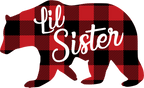 (s232-CC) Left Bear Family Custom Text Buffalo Plaid