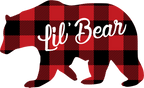 (s232-CC) Left Bear Family Custom Text Buffalo Plaid