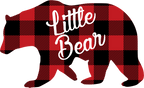 (s232-CC) Left Bear Family Custom Text Buffalo Plaid