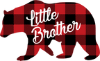 (s232-CC) Left Bear Family Custom Text Buffalo Plaid