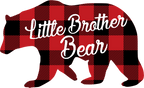 (s232-CC) Left Bear Family Custom Text Buffalo Plaid