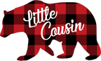 (s232-CC) Left Bear Family Custom Text Buffalo Plaid