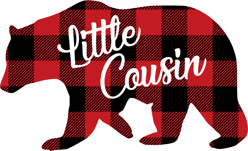(s232-CC) Left Bear Family Custom Text Buffalo Plaid
