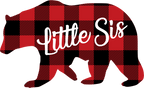 (s232-CC) Left Bear Family Custom Text Buffalo Plaid