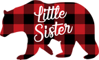 (s232-CC) Left Bear Family Custom Text Buffalo Plaid