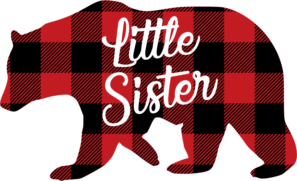 (s232-CC) Left Bear Family Custom Text Buffalo Plaid