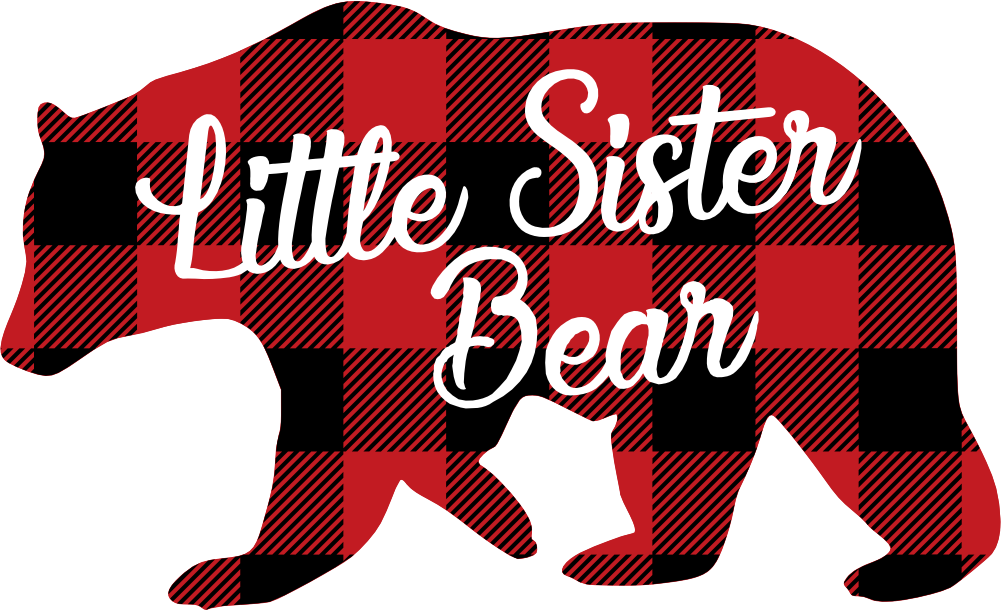 (s232-CC) Left Bear Family Custom Text Buffalo Plaid