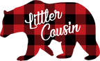 (s232-CC) Left Bear Family Custom Text Buffalo Plaid