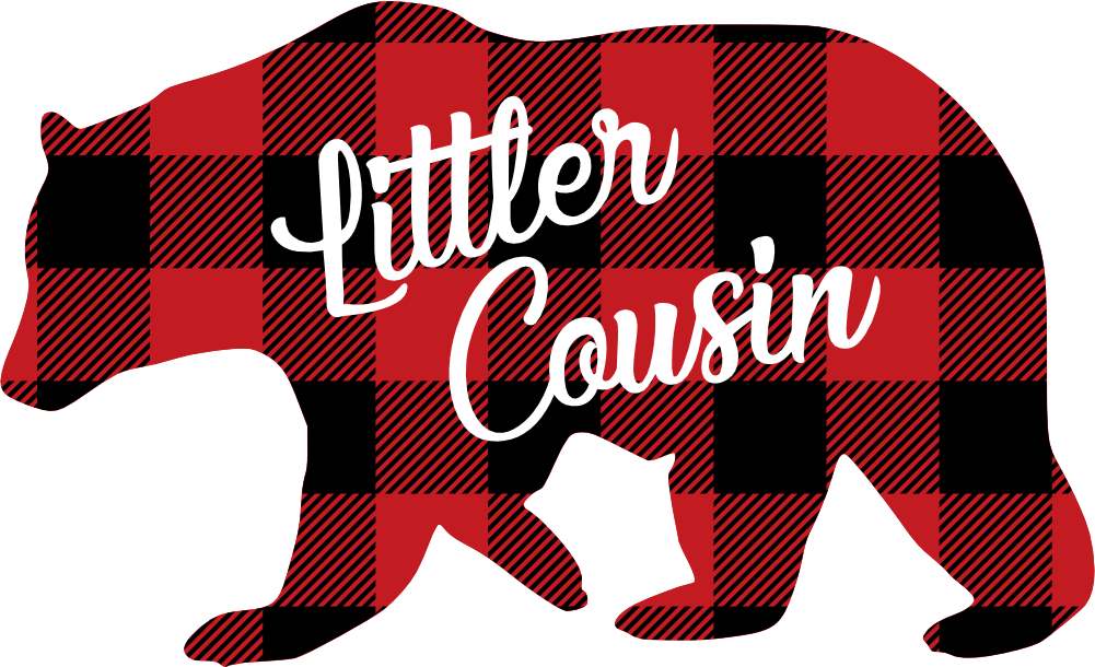 (s232-CC) Left Bear Family Custom Text Buffalo Plaid