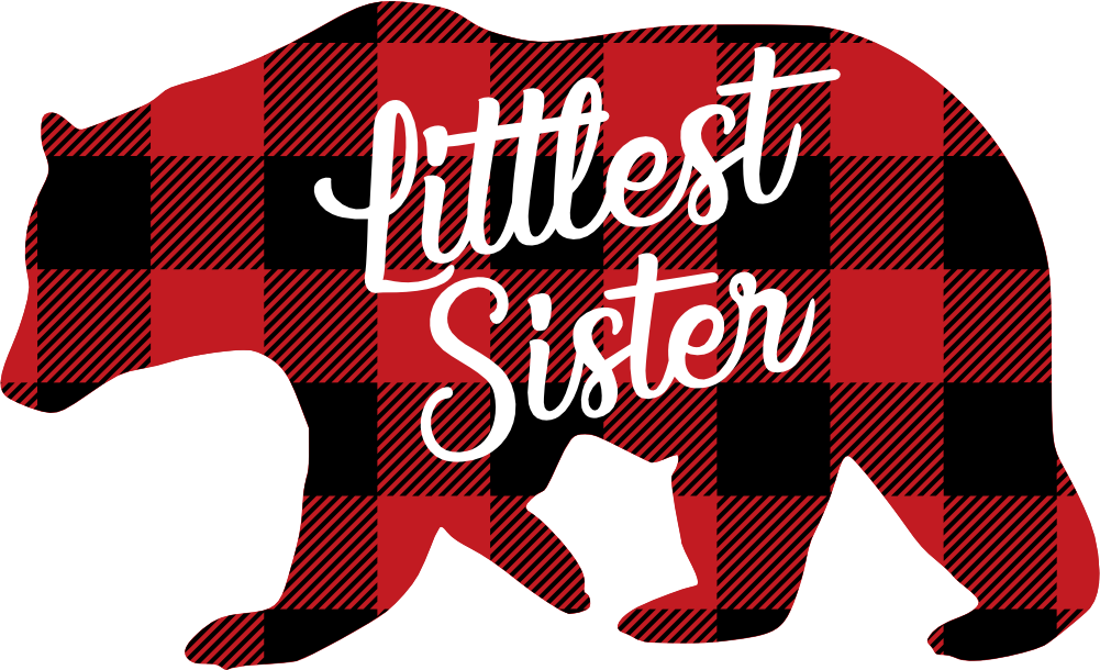 (s232-CC) Left Bear Family Custom Text Buffalo Plaid