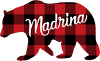 (s232-CC) Left Bear Family Custom Text Buffalo Plaid