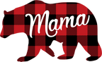 (s232-CC) Left Bear Family Custom Text Buffalo Plaid