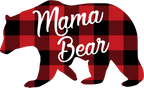 (s232-CC) Left Bear Family Custom Text Buffalo Plaid