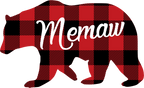(s232-CC) Left Bear Family Custom Text Buffalo Plaid