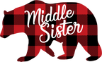 (s232-CC) Left Bear Family Custom Text Buffalo Plaid