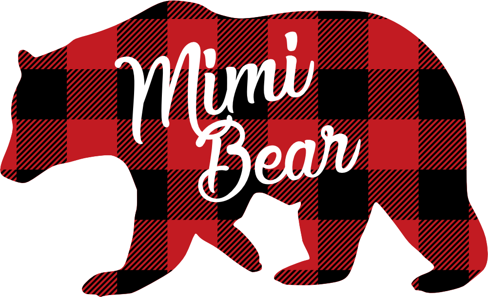 (s232-CC) Left Bear Family Custom Text Buffalo Plaid
