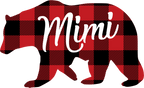 (s232-CC) Left Bear Family Custom Text Buffalo Plaid