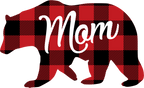 (s232-CC) Left Bear Family Custom Text Buffalo Plaid