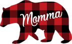 (s232-CC) Left Bear Family Custom Text Buffalo Plaid