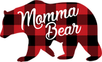 (s232-CC) Left Bear Family Custom Text Buffalo Plaid