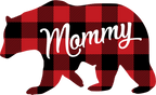 (s232-CC) Left Bear Family Custom Text Buffalo Plaid