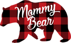 (s232-CC) Left Bear Family Custom Text Buffalo Plaid