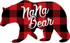 (s232-CC) Left Bear Family Custom Text Buffalo Plaid