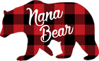 (s232-CC) Left Bear Family Custom Text Buffalo Plaid