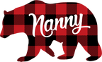 (s232-CC) Left Bear Family Custom Text Buffalo Plaid