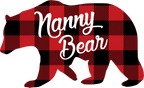 (s232-CC) Left Bear Family Custom Text Buffalo Plaid